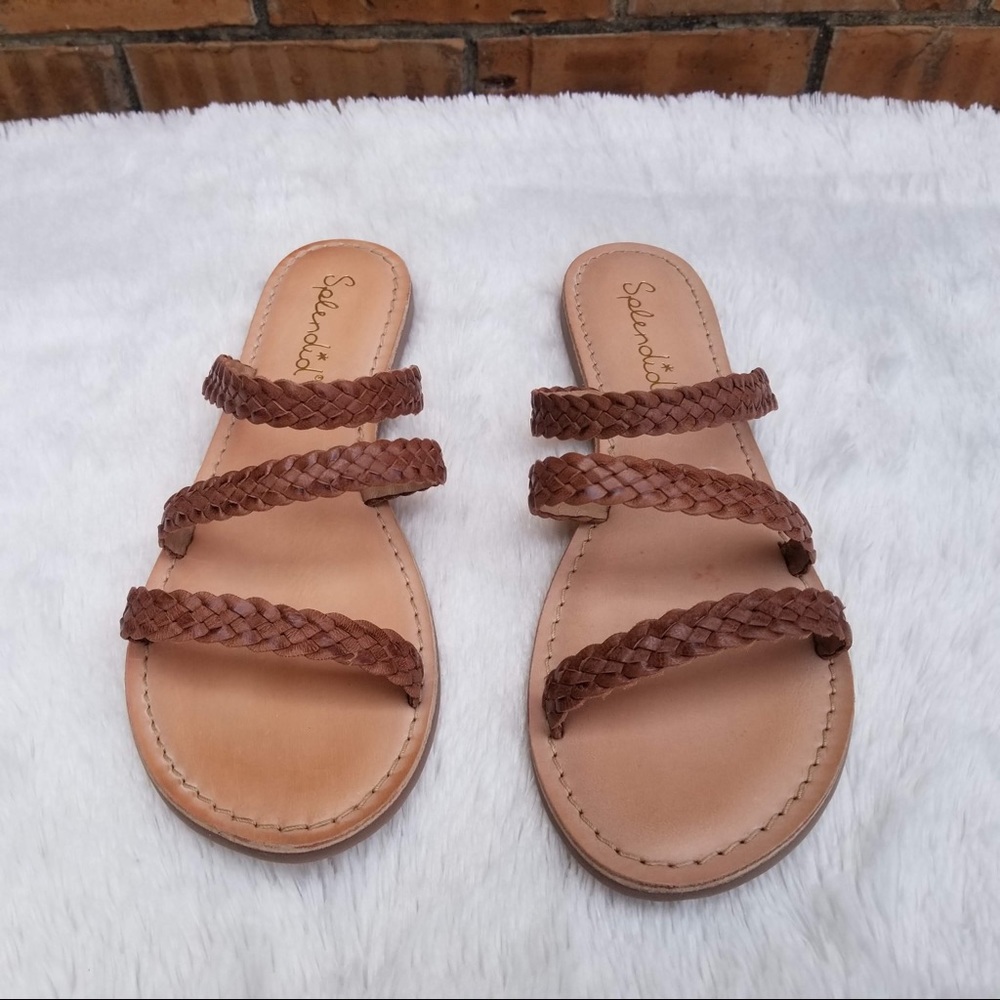 Splendid Thora Braided Leather Flat Sandals. Sz 9
